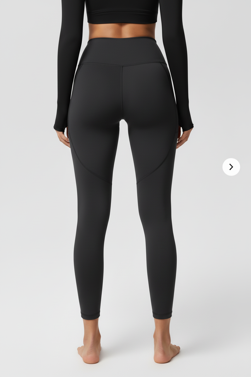 Back view - dark charcoal grey leggings