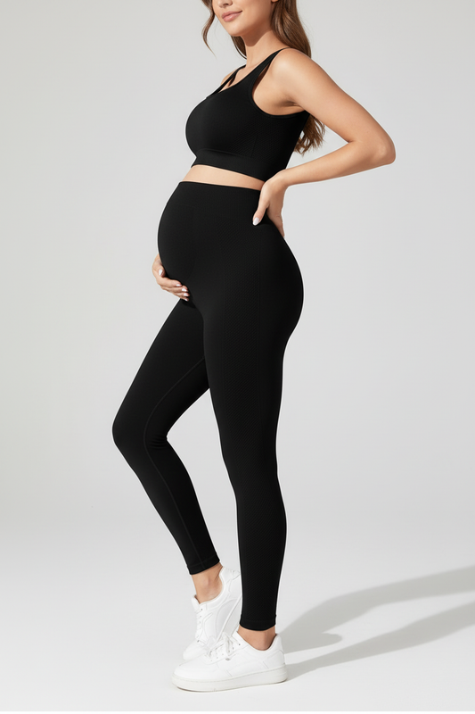 Black maternity set side clean