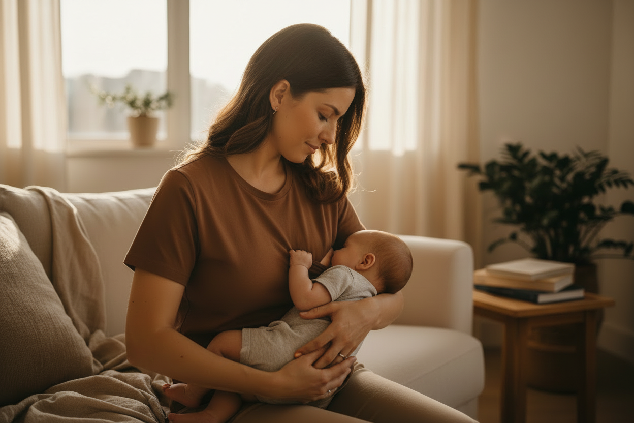 Clean nursing t-shirt without panel zip